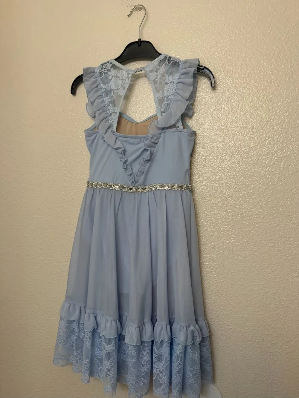 Weissman Dance You Raise Me Up 15819 light blue dress solo leotard MC child